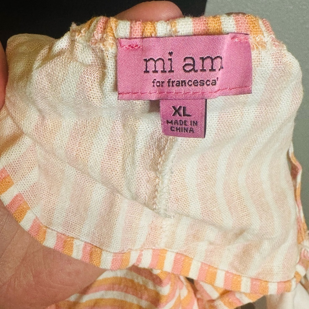 Francesca’s Stripe Bow Back Tank Top Sz XL - Picture 5 of 6